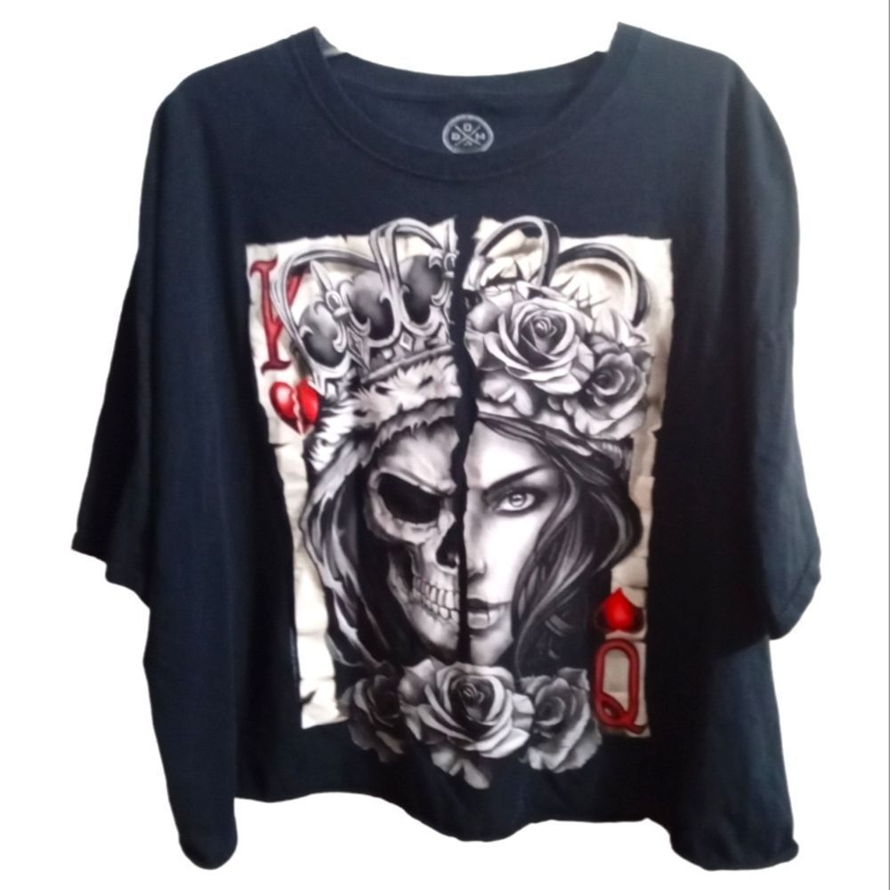 DOMA Short Sleeve Graphic Tee Shirt Men Size 3XL Black DIY Cropped